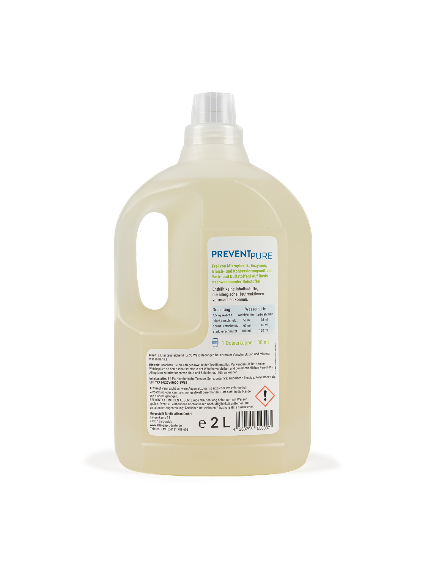 Hypoallergenes Waschmittel Prevent Pure - 2 Liter
